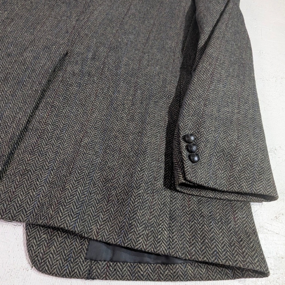 Clark 100% Wool Herringbone Blazer 48L Gray Brown - Picture 14 of 16